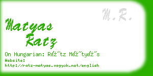 matyas ratz business card
